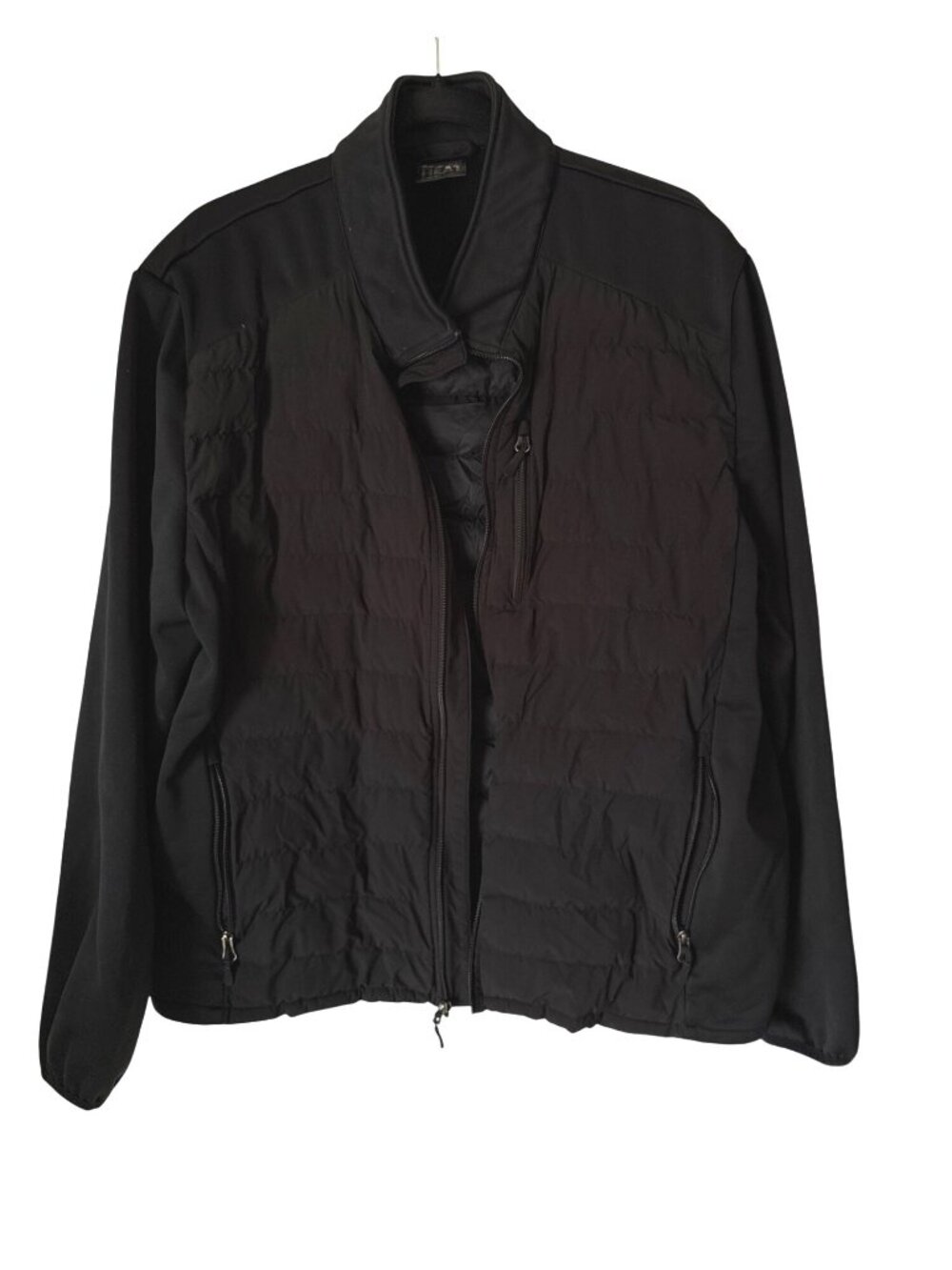 32 Degrees Mens XL Black Quilted Jacket With Zippered Pockets Insulated Warm Pol